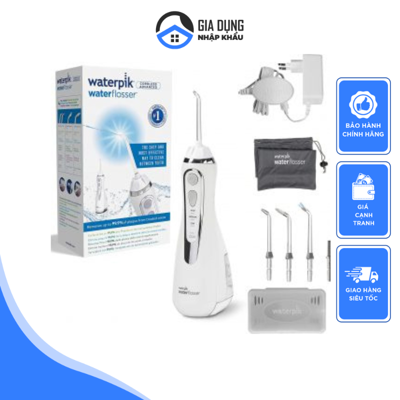 Máy Tăm Nước WATERPIK WP-560, Lực Phun Mạnh, Công Nghệ Sóng Ion, Loại Bỏ 99% Vi Khuẩn, Mảng Bám, Ngừa Sâu Răng, Nhập Mỹ