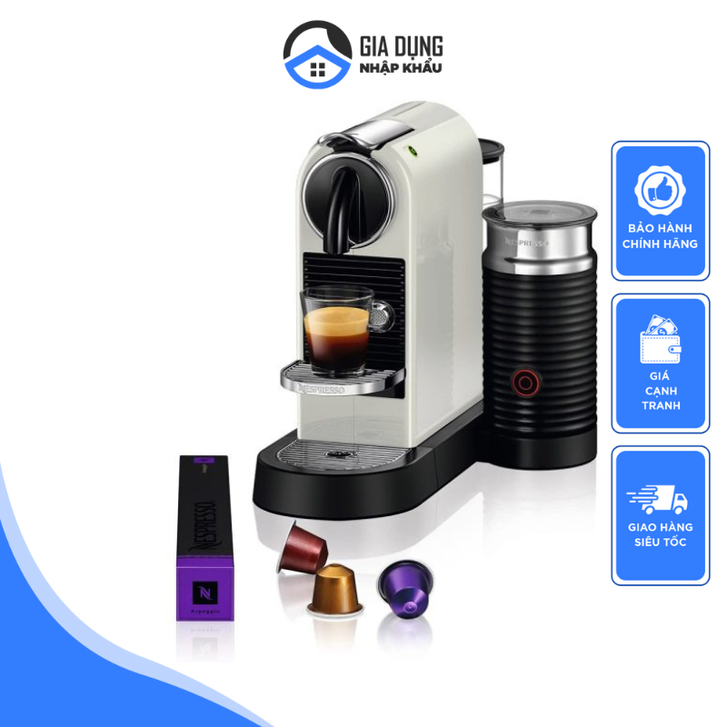 Máy Pha Cà Phê Viên Nén Delonghi Nespresso Citiz, Máy Pha Cafe, 19 Bar, Dung Tích 1L, Nhập Khẩu, BH 12 Tháng