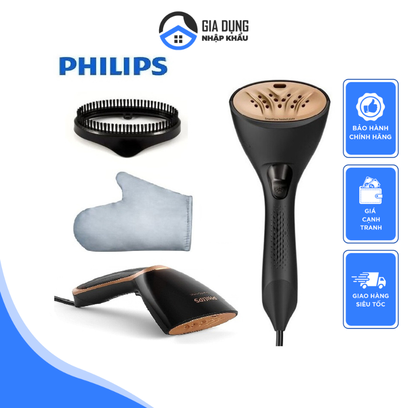 Bàn Là Hơi Nước Cầm Tay PHILIPS, Bàn Ủi Đứng, Công Suất 1300W, Lực Phun Mạnh, Nhập Đức, BH 12 Tháng