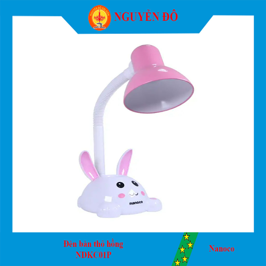Đèn học, đèn bàn học sinh, đọc sách,bóng LED 5W chính hãng Nanoco (NDKC01), kiểu hình con thỏ Cute thật đáng yêu cho bé