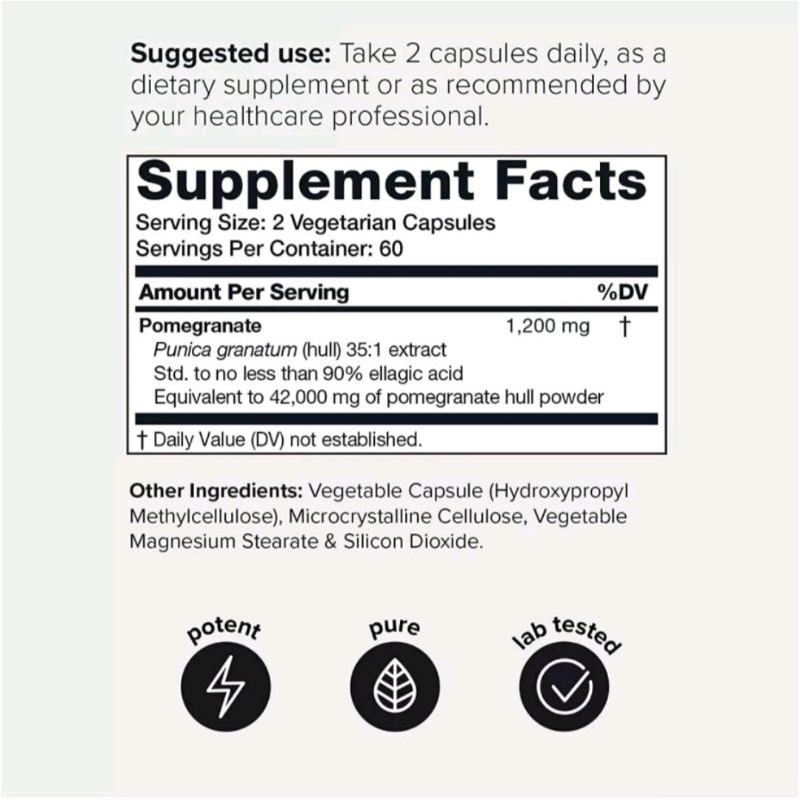 Viên Trắng Da Chống Nắng Nội Sinh Cấp Độ Cao Pomegranate Extract Chiết Xuất Hạt Lựu 90% Ellagic Acid Cho Da Nám Toniiq