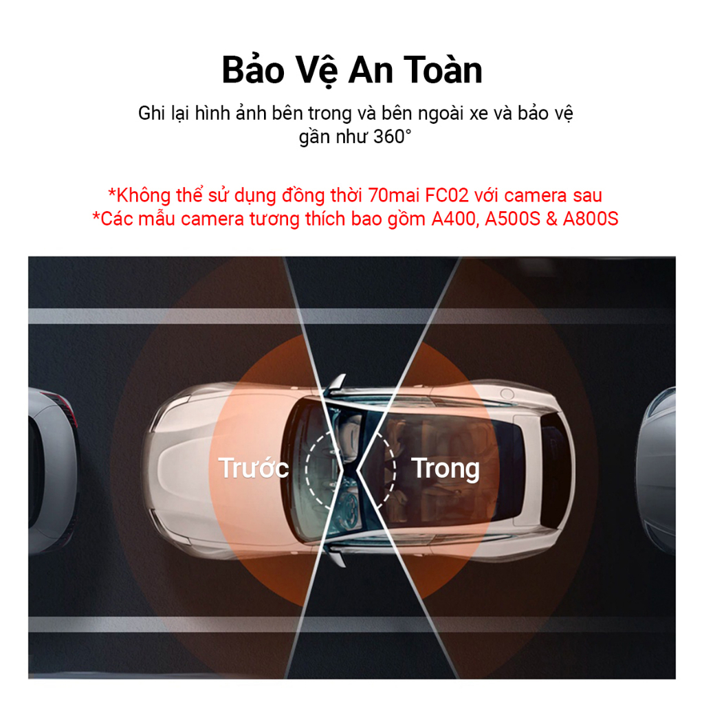 Camera hành trình trong xe 70mai FC02 chỉ sử dụng cho các dòng A500S, A400, A800S (Không sử dụng được với camera sau) | BigBuy360 - bigbuy360.vn