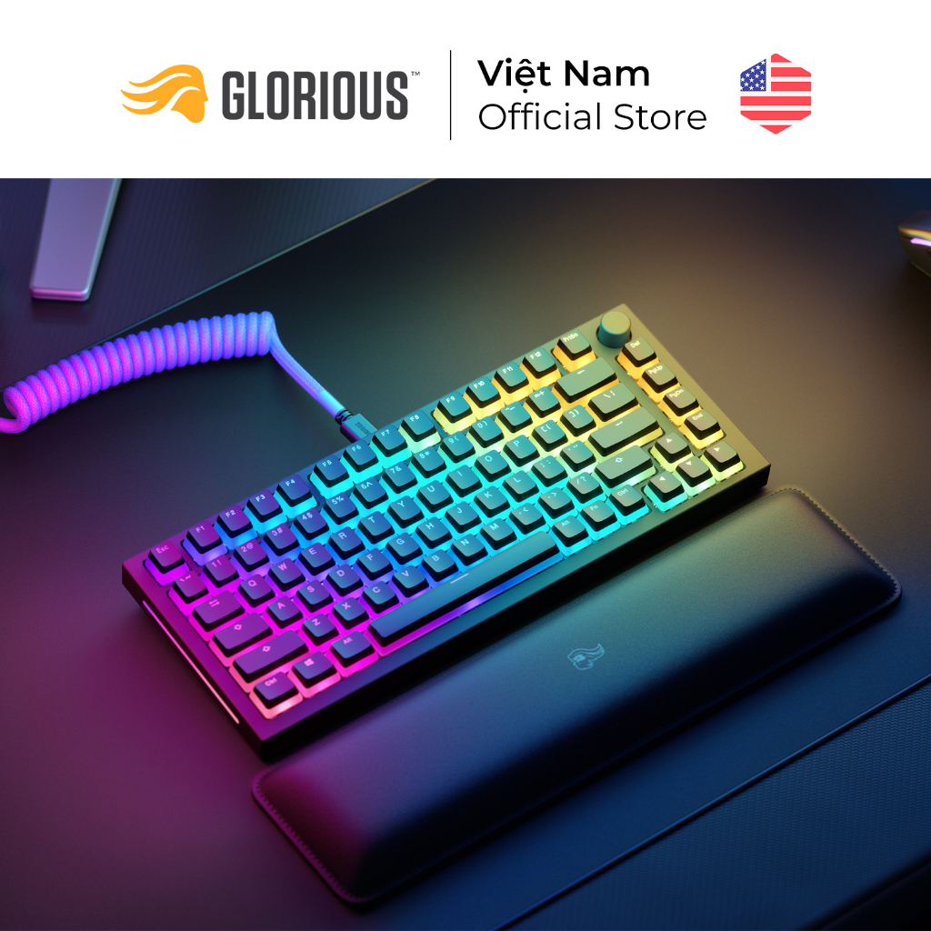 Bộ Keycap Pudding xuyên led Glorious Aura V2 PBT Doubleshot - 145 phím - Hàng Chính Hãng