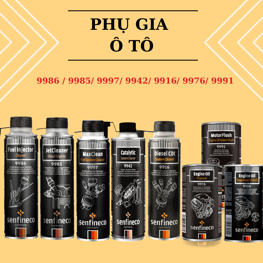 Phụ Gia Vệ Sinh Kim Phun, Nhớt Senfineco 9986/9985/9997/9916/9942/9976/9991/9910