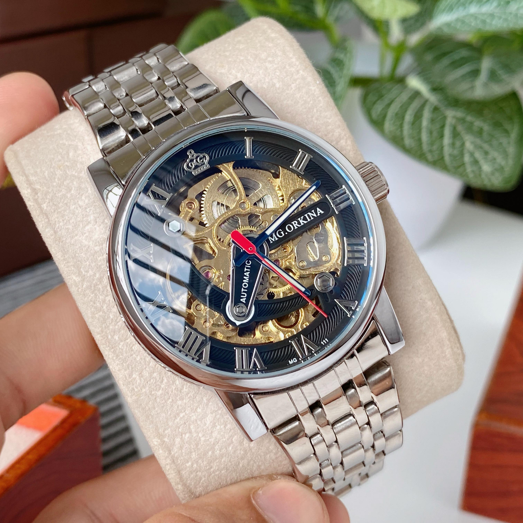 Đồng hồ nam MG.ORKINA cơ lộ full máy cơ dễ dàng nhìn xuyên thấu bộ máy, thiết kế đẹp mắt, đẳng cấp