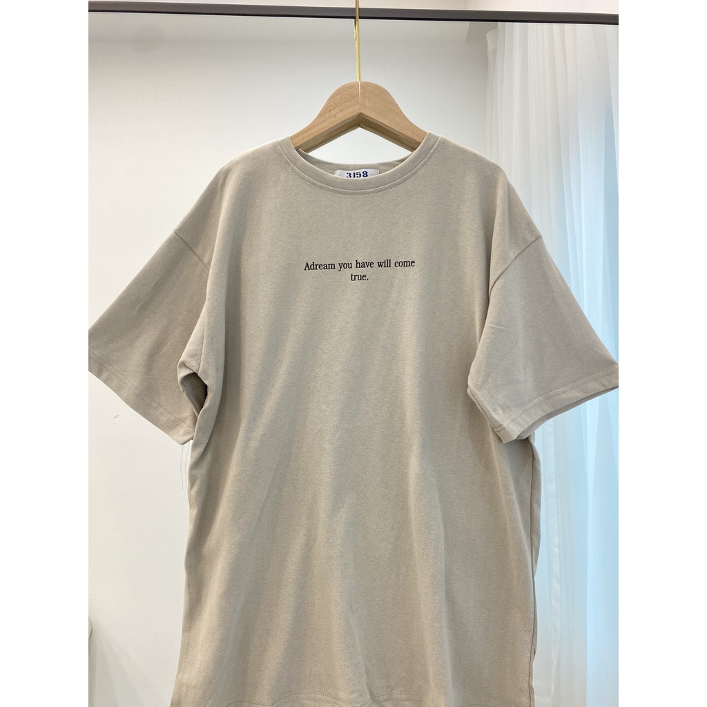 Áo thun 3158 chữ nhỏ ADREAM hàng quảng châu cotton mặt nhung