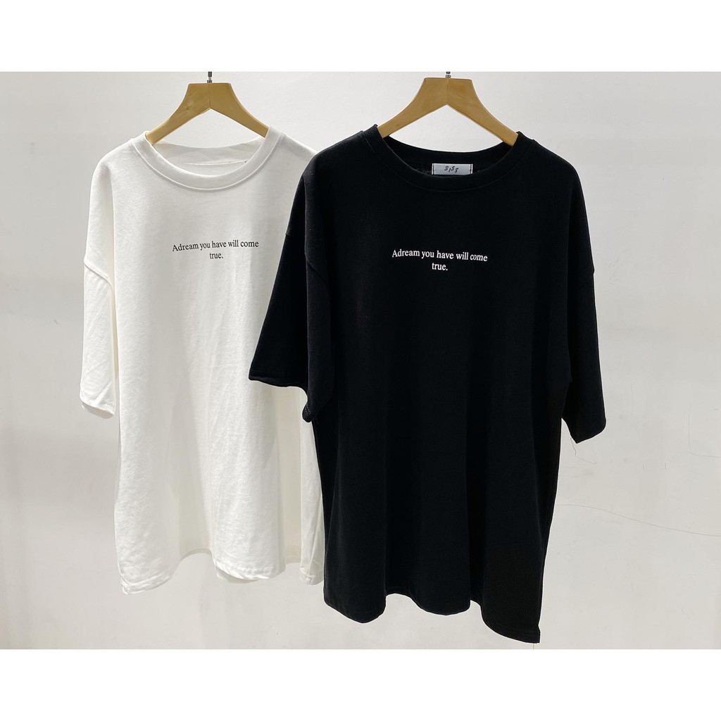 Áo thun 3158 chữ nhỏ ADREAM hàng quảng châu cotton mặt nhung