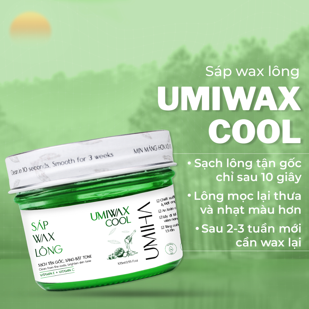 Wax lông UMIHA (105ml) - Bám dính x2 với Sáp wax lông chân tay, wax lông nách, sạch tận gốc sau 1 lần wax lông