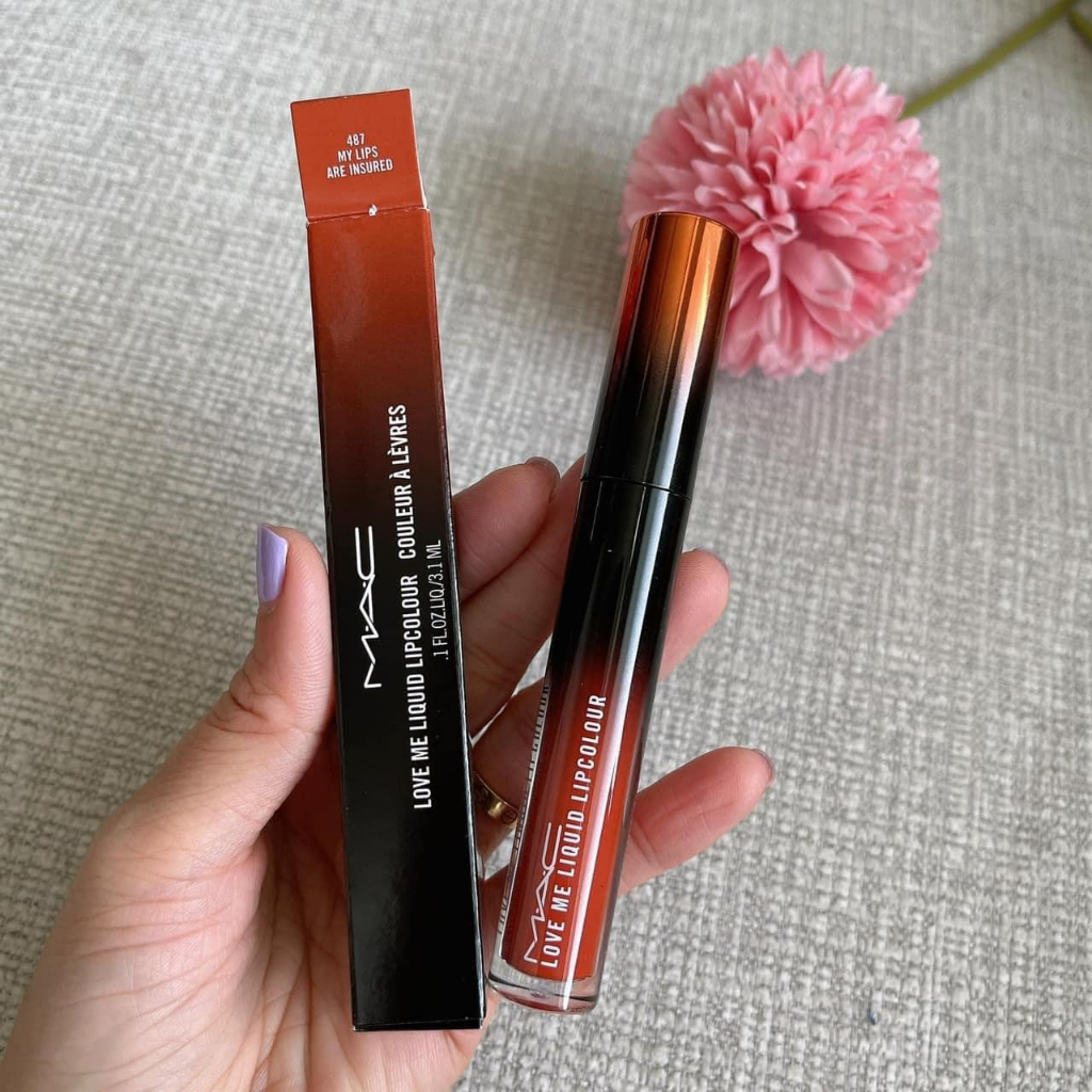 Son Kem MAC love me liquid lipcolour Màu 487 My Lips Are Insured Cam cháy pha đất