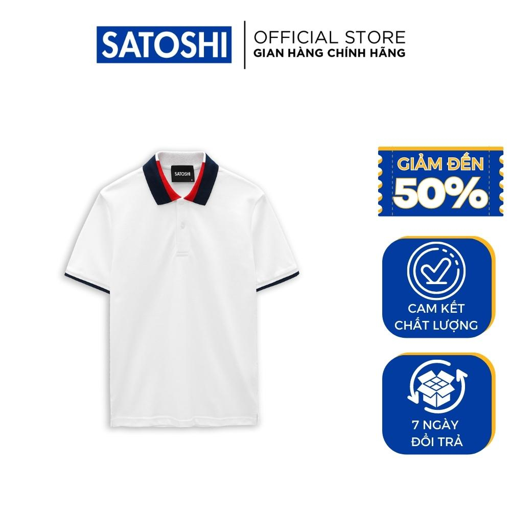 | Satoshi | Áo Polo STS Diamond Pique SAPL74 Trắng Viền Cổ Đỏ đen