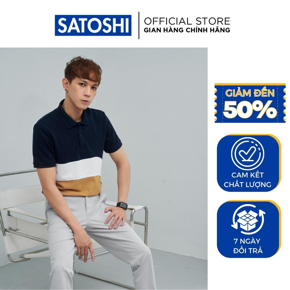 |Satoshi | Áo polo nam SAPL64 Diamond Pique phối màu lịch lãm