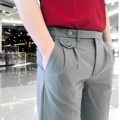 Quần âu nam eMOTiON lưng cao Sidetab, Quần Tây cạp cao Thời trang - QST