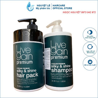 Dầu gội xả chăm sóc tóc hư tổn hương nước hoa Livegain Premium 1000ml x2 - chính hãng