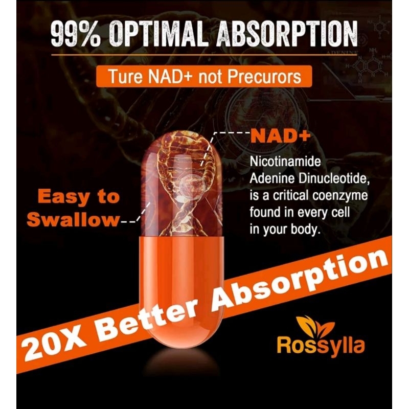 Viên Trẻ Hóa Tái Tạo Liposomal Nad+ Plus 1300mg Tăng Tuổi Thọ, Đẹp Da, Giảm Sạm Nám, Tăng Miễn Dịch Rossylla