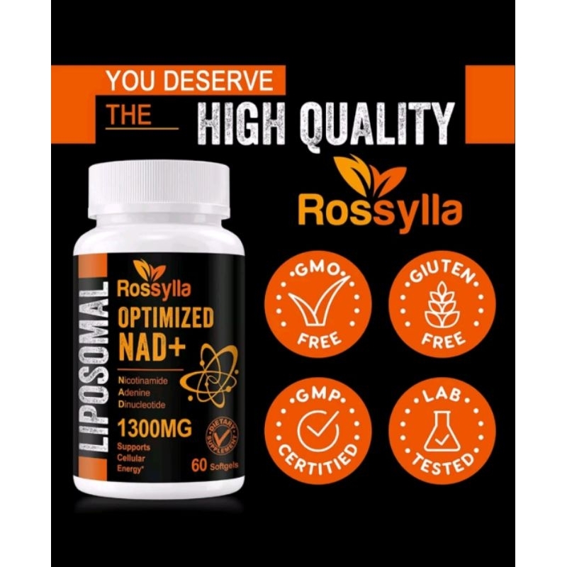 Viên Trẻ Hóa Tái Tạo Liposomal Nad+ Plus 1300mg Tăng Tuổi Thọ, Đẹp Da, Giảm Sạm Nám, Tăng Miễn Dịch Rossylla