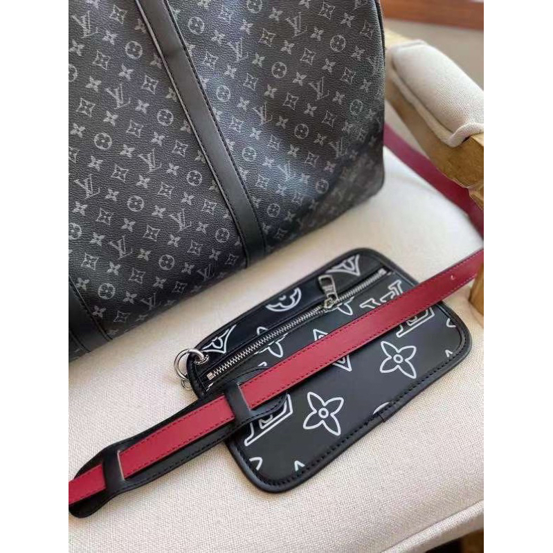 Set túi du lịch 2 chi tiết hoa đen super vip da thật nặng tay Smano bags hoả tốc