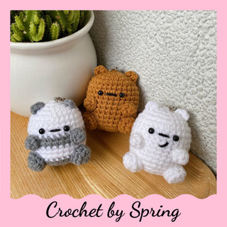 Hàng có sẵn móc khoá len đan gấu we are bear | crochetbyspring