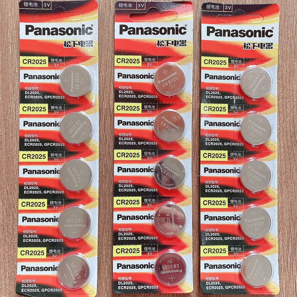 Vỉ 5 viên pin 3V CR2025 PANASONIC CHÍNH HÃNG pin nút cho Cmos, điều khiển, chìa khóa ô tô, xe máy, cửa cuốn