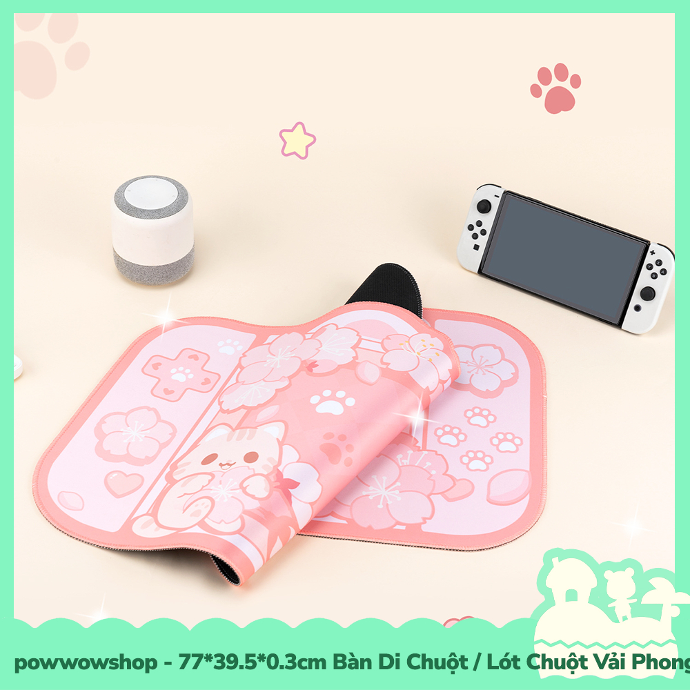[Sẵn VN - Hỏa Tốc] 77*39.5*0.3cm Bàn Di Chuột / Lót Chuột Vải Phong Cách Nhân Vật Hoạt Hình Mèo Cat Đáng Yêu