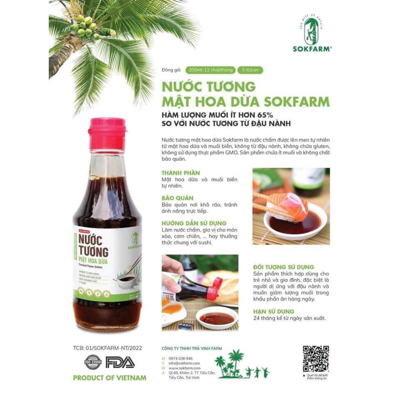 Nước Tương Mật Hoa Dừa Chai 200ml