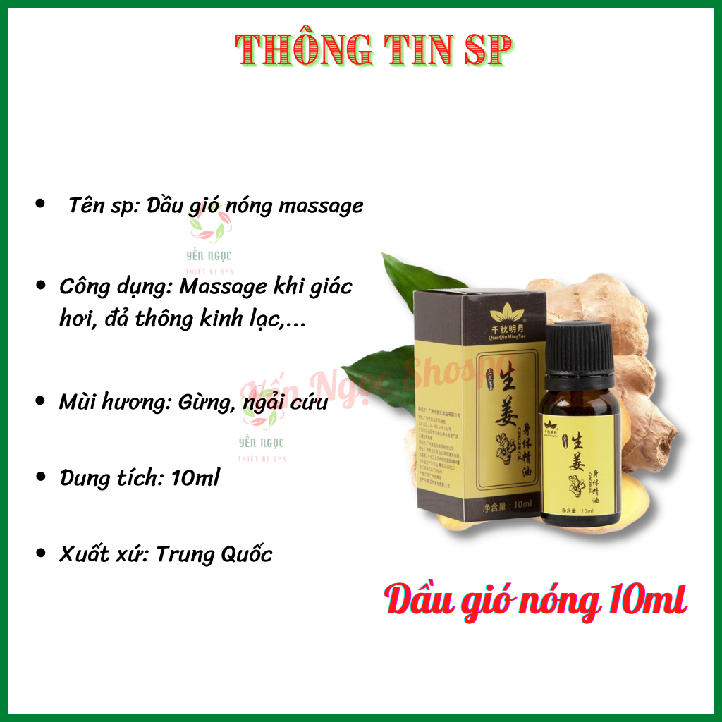 Tinh dầu nóng nguyên chất 10ml dùng giác hơi