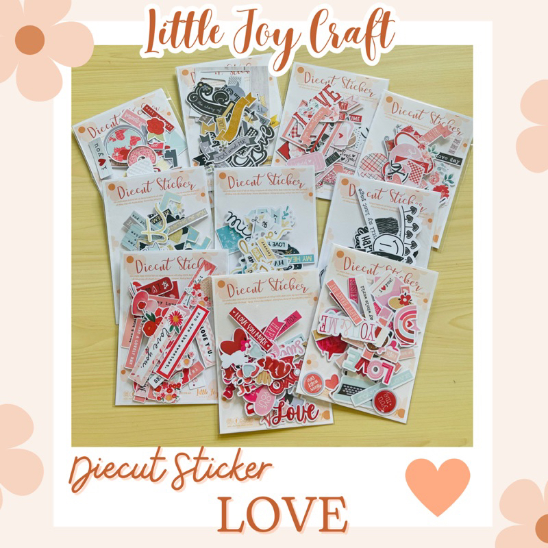 (Part 2) - DIECUT STICKER trang trí sổ Scrapbook, Khung ảnh nổi chủ đề Kỉ niệm tình yêu (LOVE)