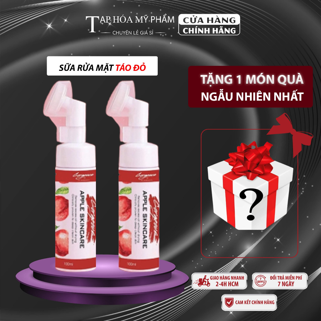 Sữa rửa mặt táo đỏ Múi Xù GORGEOUS, sữa tẩy tế bào chết cho da mặt an toàn da dầu và da nhạy cảm 100ml