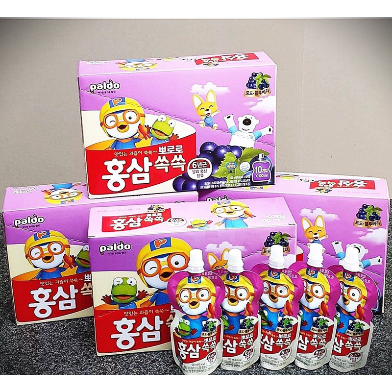 Nước hồng sâm PORORO PALDO HÀN QUỐC cho bé