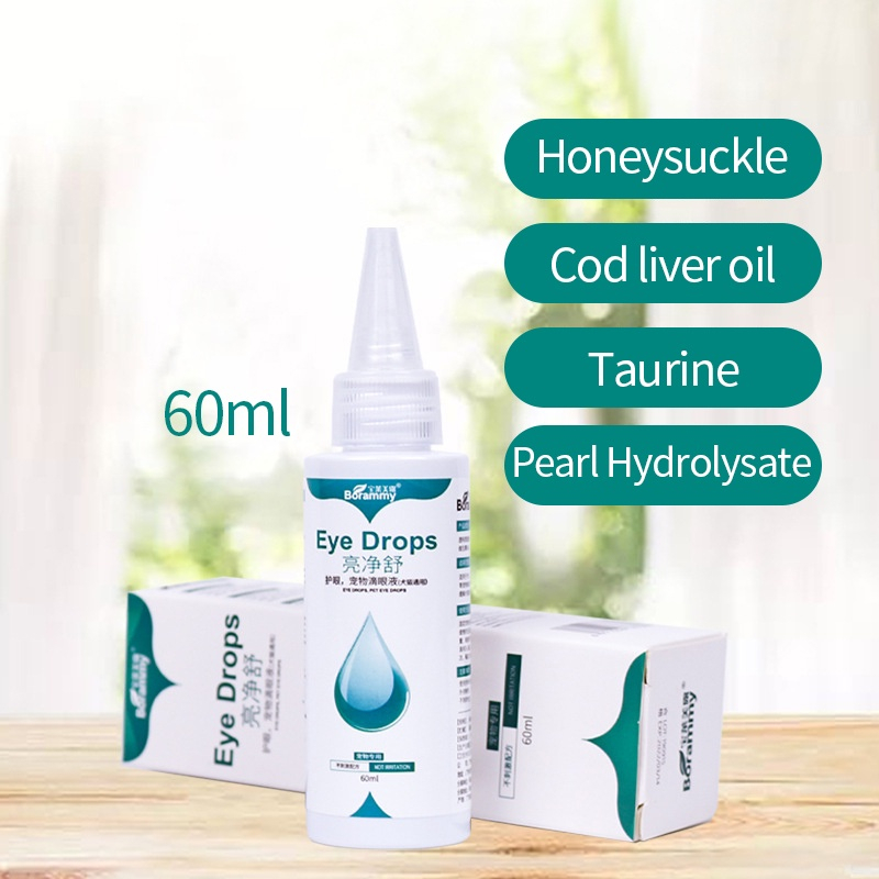 Thuốc nhỏ mắt 60 ml chăm sóc thú cưng cho chó mèo, loại bỏ bụi bẩn kháng viêm diệt khuẩn