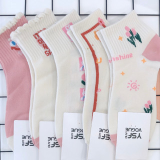 Vớ, tất nữ vải cotton co giãn hoạ tiết kẻ Ulzzang phong cách Hàn Quốc [V102006]