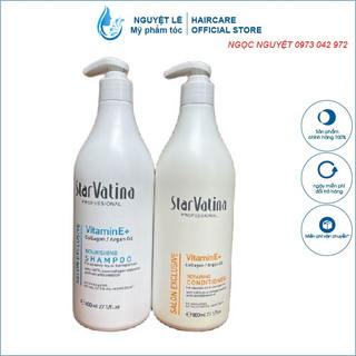 Dầu gội xả dưỡng sinh siêu tái tạo Vatina Collagen Argan Oil Vitamin E+ 800mlx2