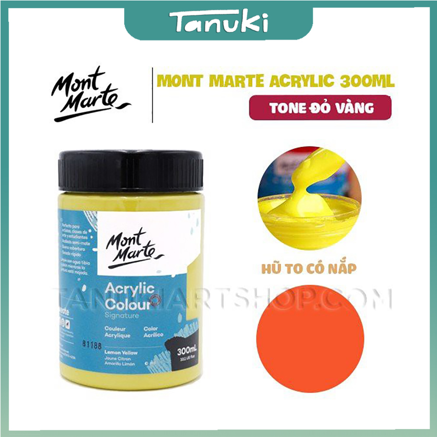 [TANUKI ART] Mont Marte Acrylic 300ml tông đỏ, vàng