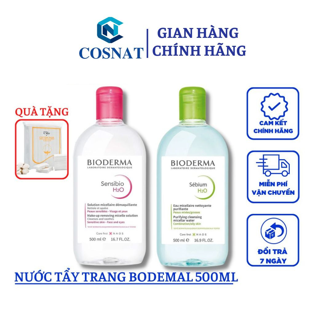 Nước Tẩy Trang Biodermal Chính Hãng Cho Da Dầu Mụn Và Da Nhạy Cảm 500ml