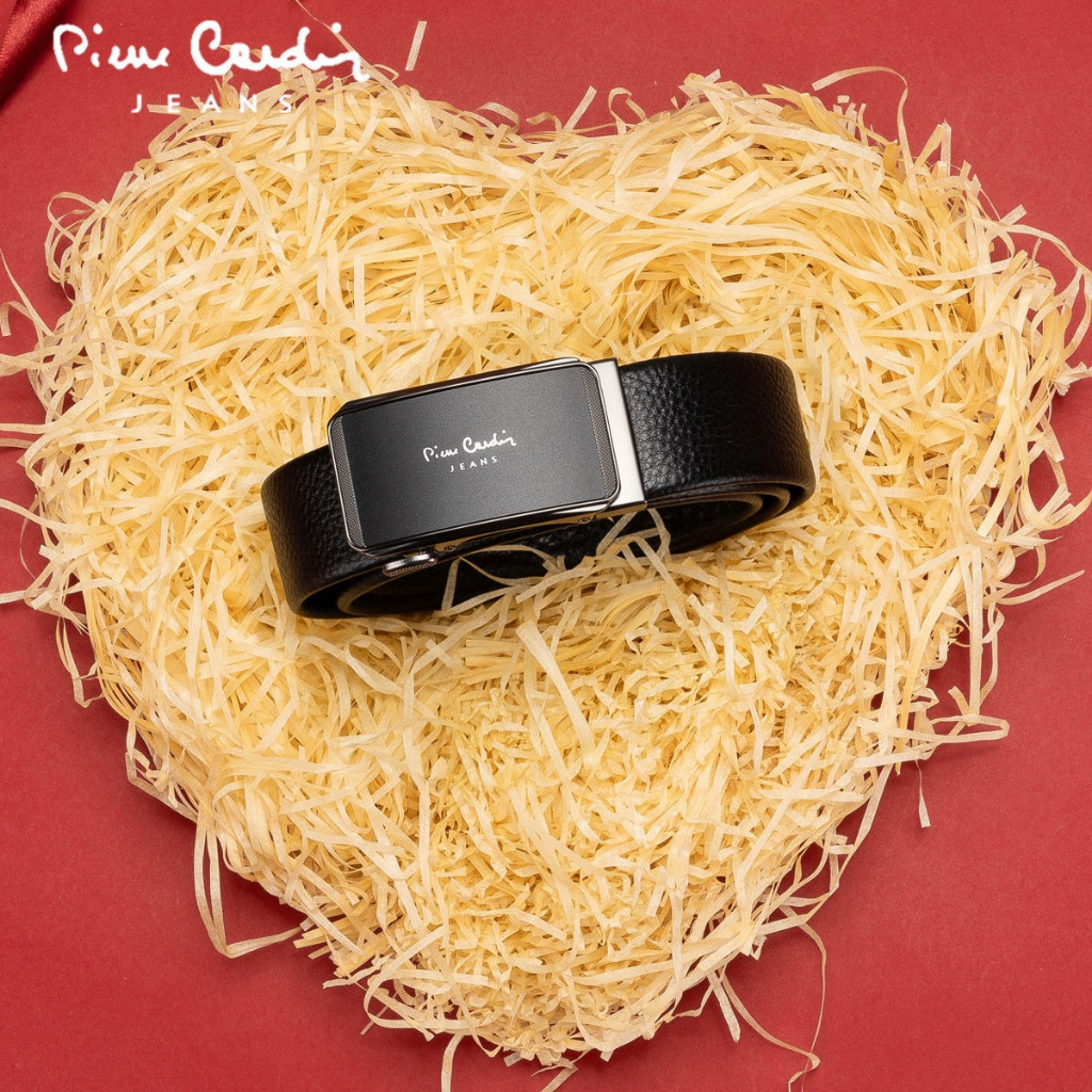 Thắt lưng nam Pierre Cardin chính hãng, da bò thật 100%, khoá tự động