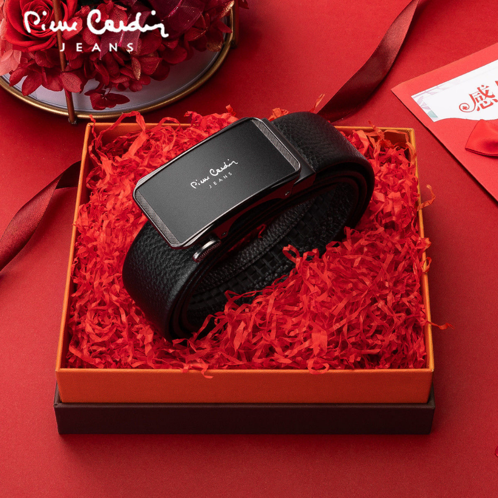 Thắt lưng nam Pierre Cardin chính hãng, da bò thật 100%, khoá tự động