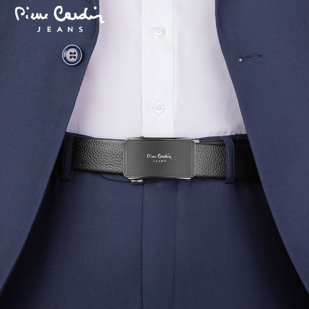Thắt lưng nam Pierre Cardin chính hãng, da bò thật 100%, khoá tự động