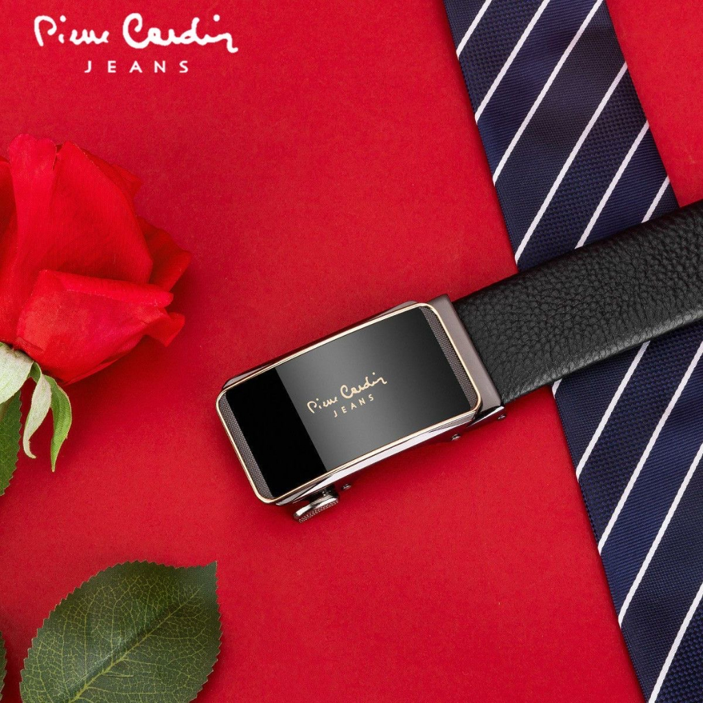 Thắt lưng nam Pierre Cardin chính hãng, da bò thật 100%, khoá tự động