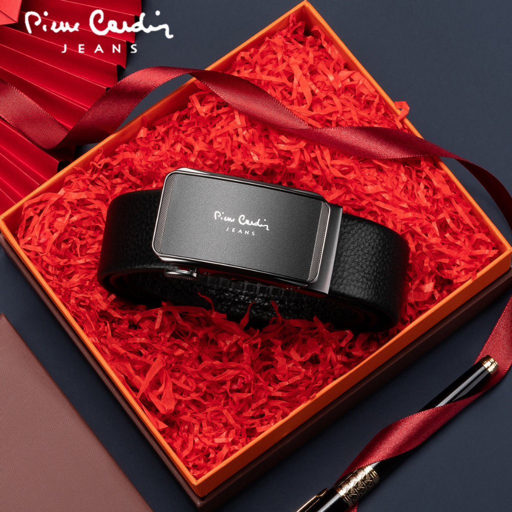 Thắt lưng nam Pierre Cardin chính hãng, da bò thật 100%, khoá tự động