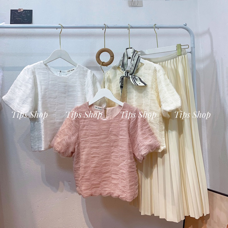Áo phông kiểu voan dập xốp