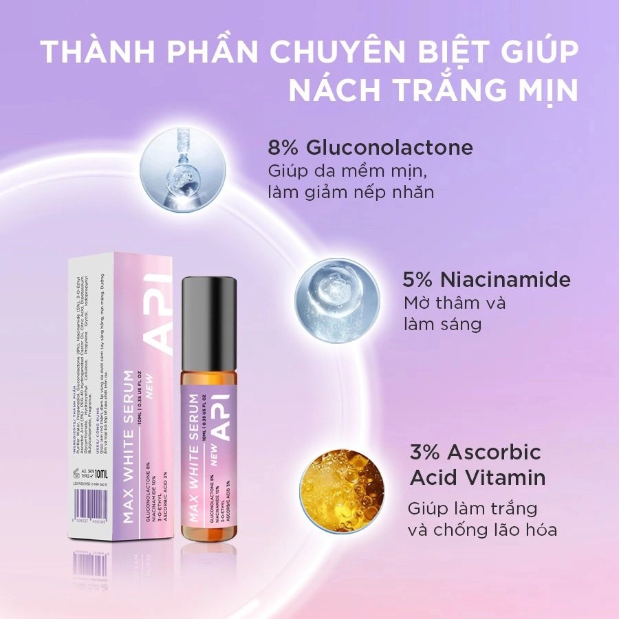 Son nách API, lăn khử mùi hôi nách API, Serum khử mùi ngăn tiết mồ hôi 72h | BigBuy360 - bigbuy360.vn