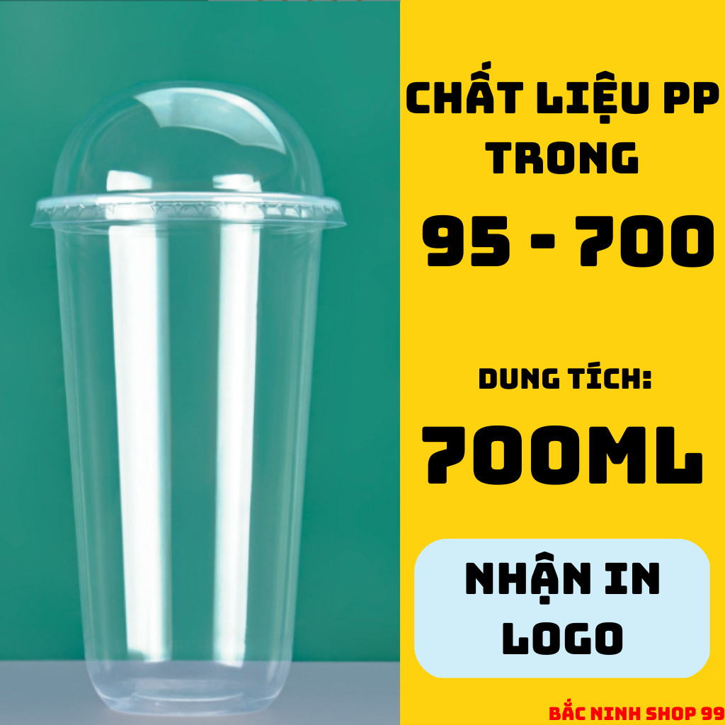 50 chiếc cốc nhựa đáy bầu 360ml - 500ml - 700ml đựng trà sữa | BigBuy360 - bigbuy360.vn