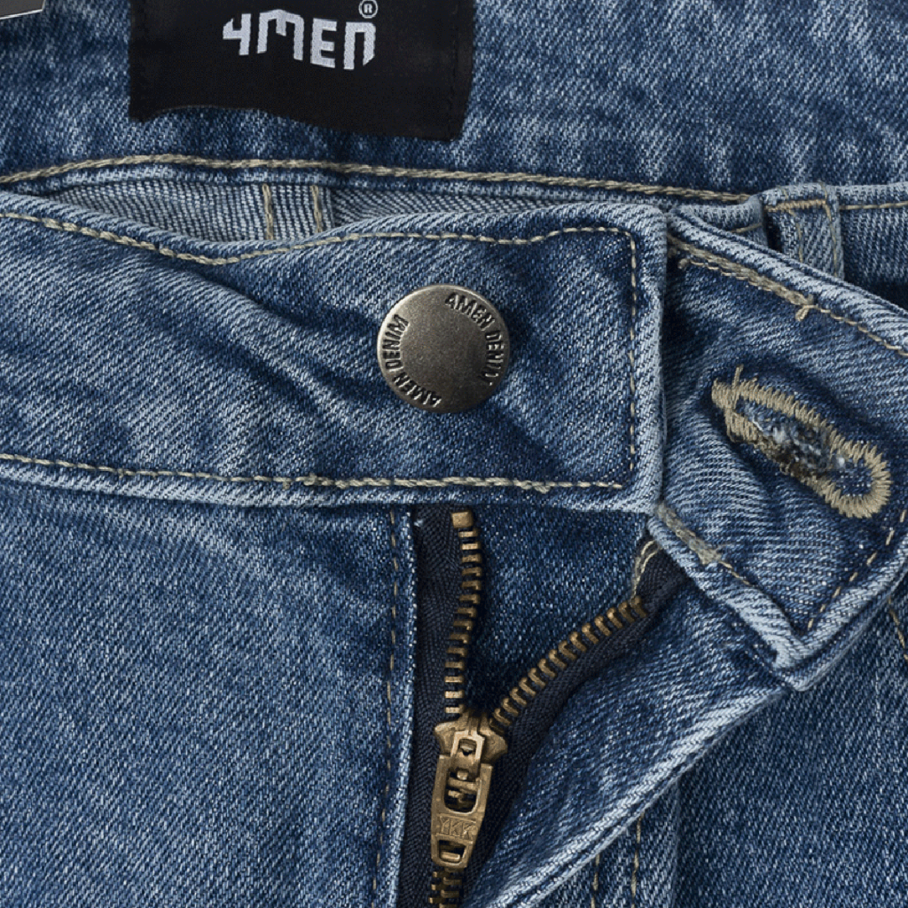 Quần Jeans Nam Regular Blue Effect 4MEN QJ060 rách gối, eo bản thấp, form dáng đẹp, chất vải denim co giãn tốt