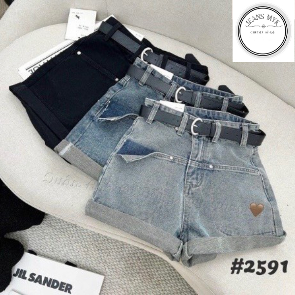 Quần Short MYK Jeans - túi rách tặng kèm thắt lưng phong cách hàn quốc