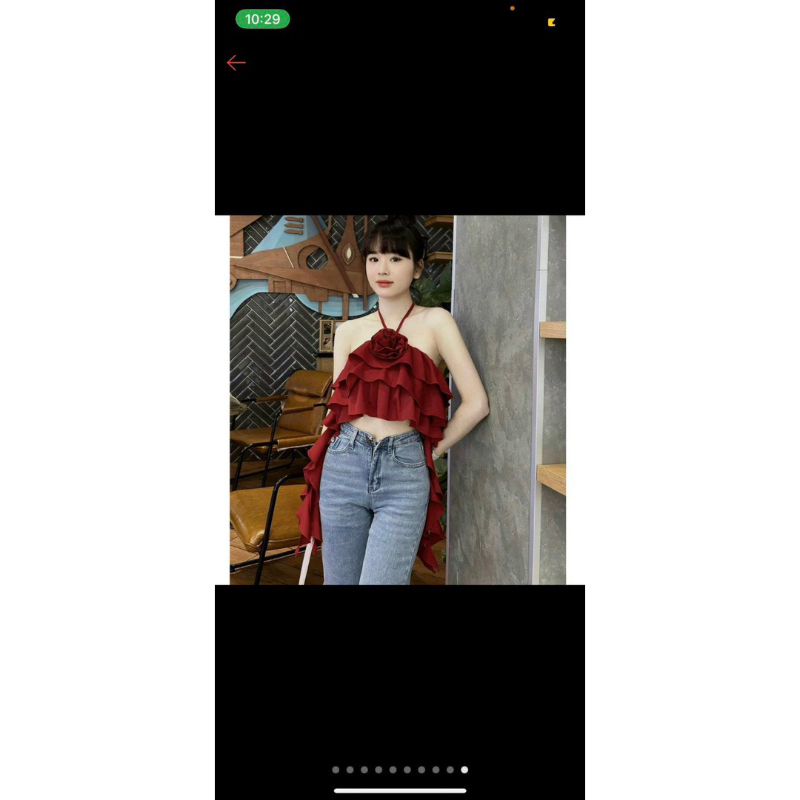 áo Crop hoa hồng