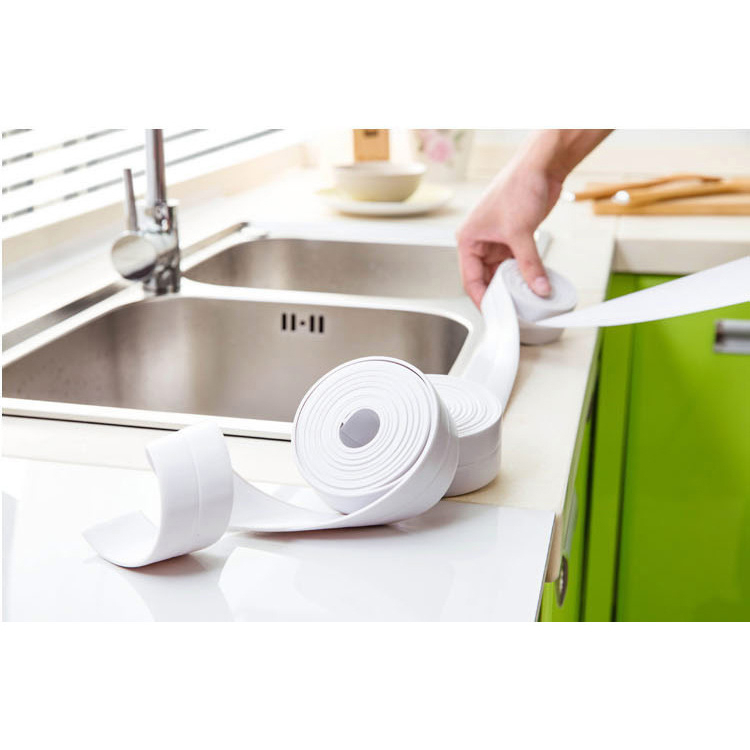 Băng Keo Nhựa Dẻo PVC Dán Viền Bếp, Bồn Rửa Chén, Chân Toilet Bồn Tắm Chống Nấm Mốc Bản To 3.6cm Dài 3M
