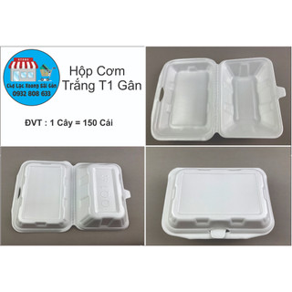 Hộp xốp đựng cơm trắng t1 gân 150 cái