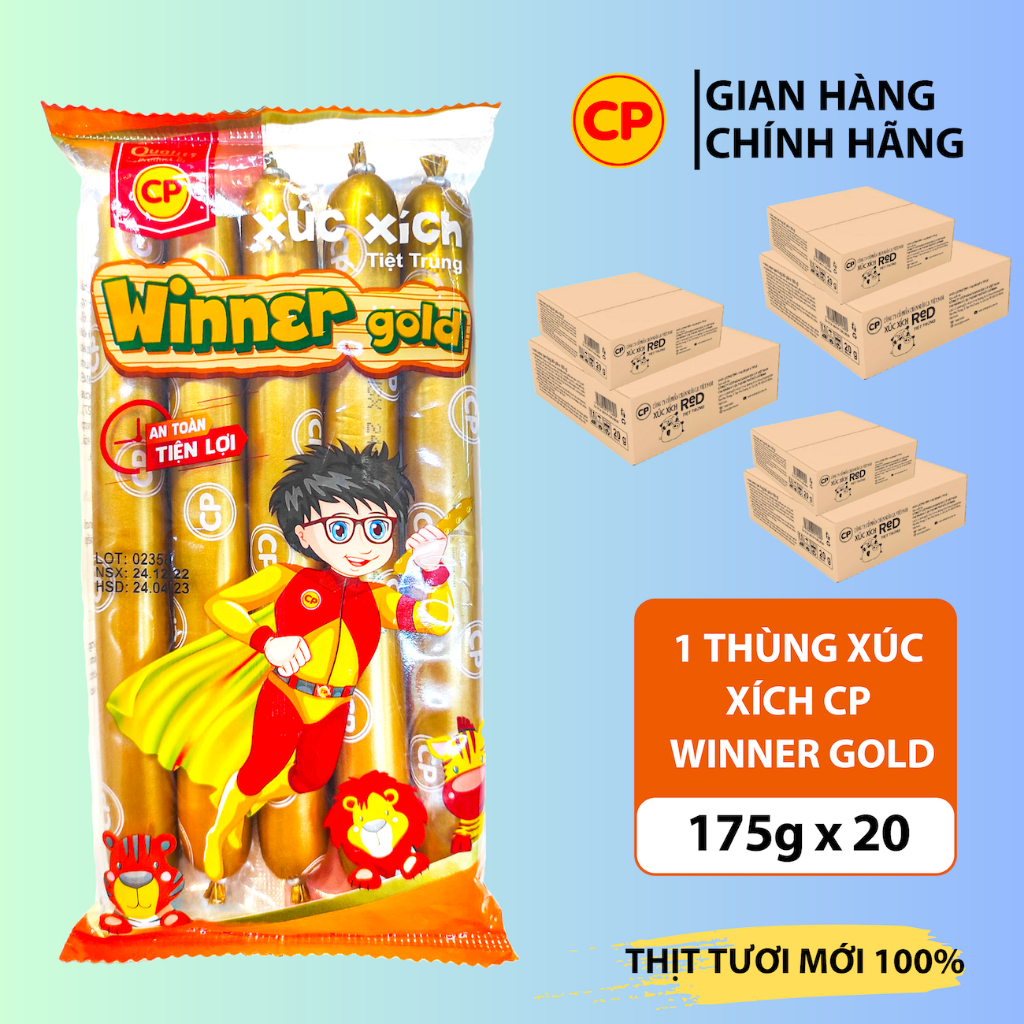 Set 1 thùng xúc xích winner CP ăn liền nhiều hương vị, Xúc xích ăn liền CP, xúc xích tiện lợi CP