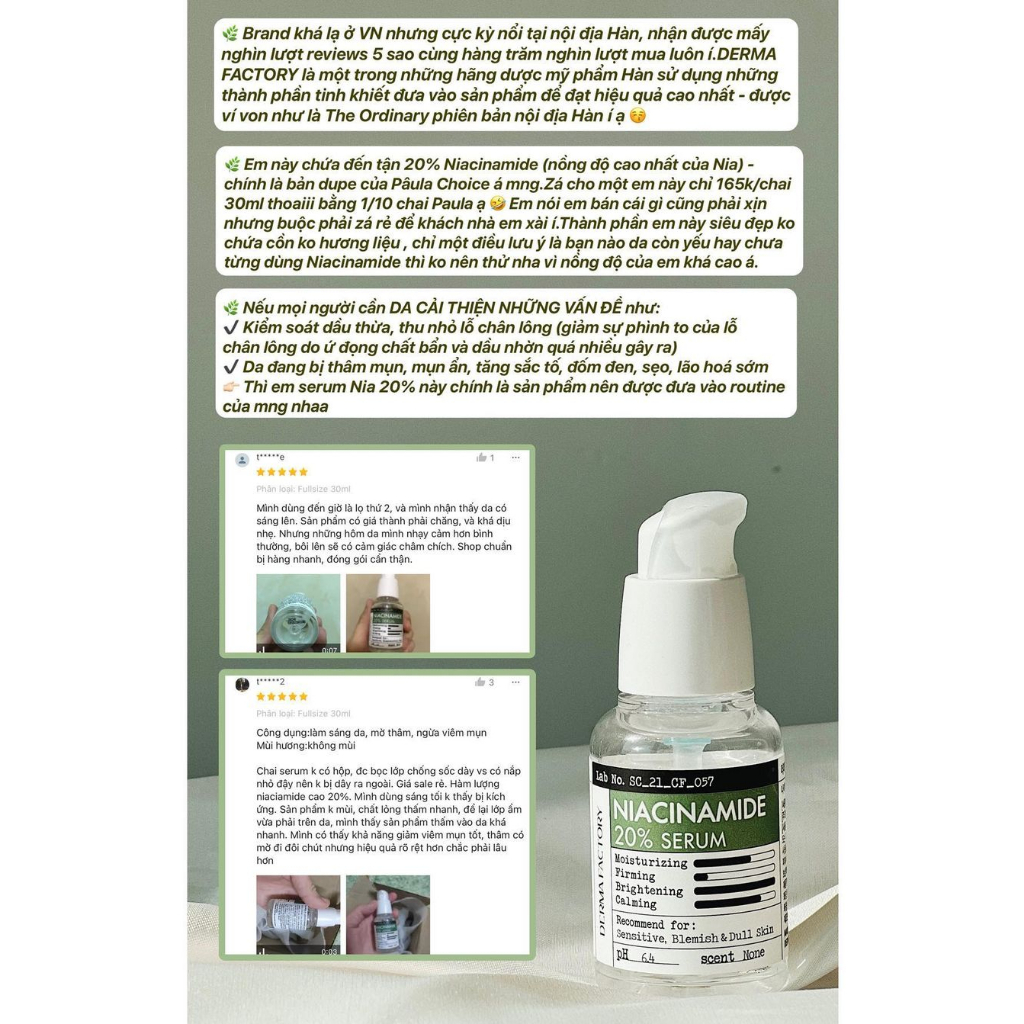 Niacinamide 20%  - Serum dưỡng trắng