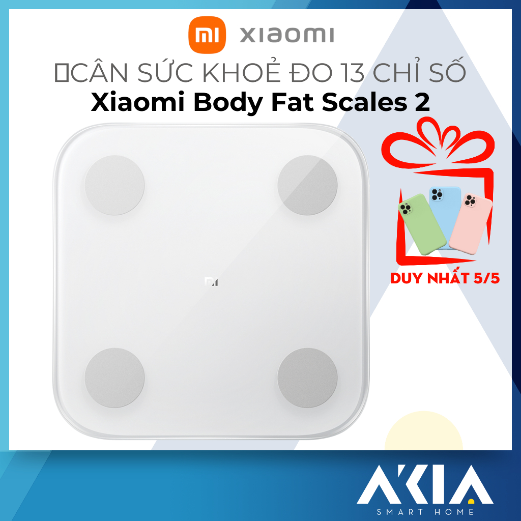 Cân Xiaomi Body Fat Scales 2 - Cân điện tử thông minh Đo 13 Chỉ Số Cơ Thể, Đưa ra gợi ý sức khỏe, Kết nối app Mi Home