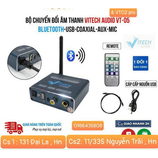 Bộ chuyển quang Optical Vitech VT05, có Bluetooth, USB, Điều khiển .. Tặng kèm dây quang 1.5m